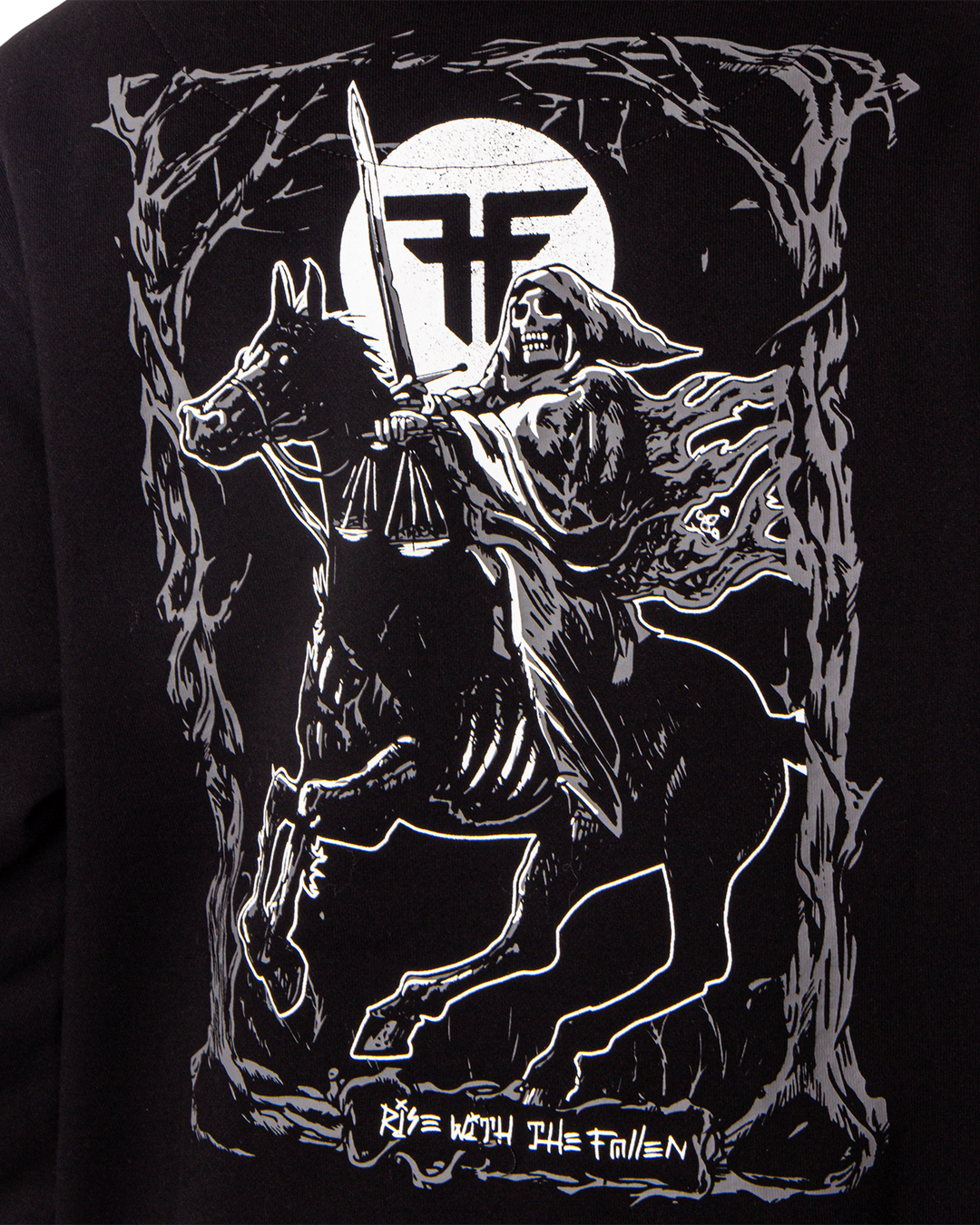 DARK HORSE TAROT HOODIE - BLACK / WHITE