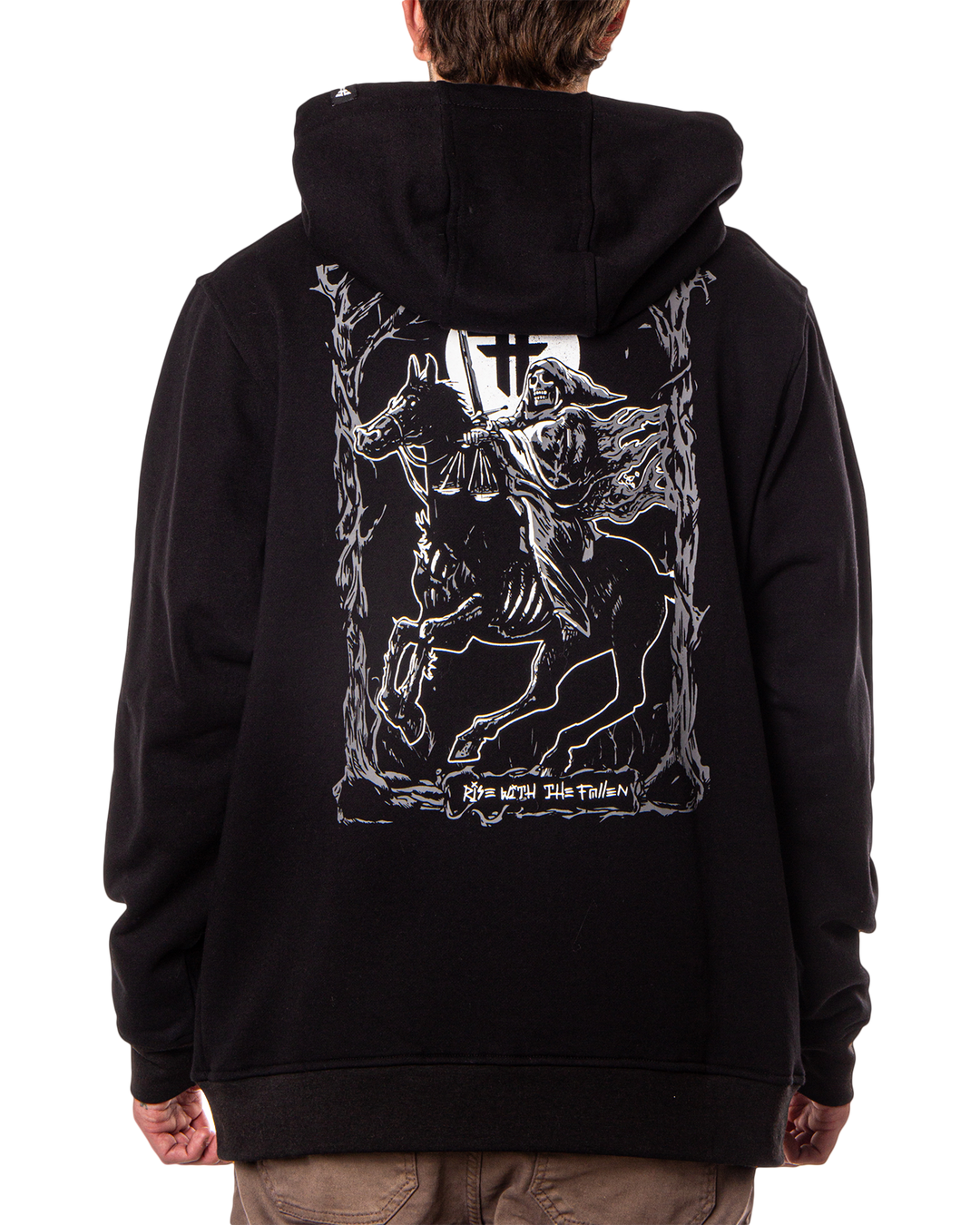 DARK HORSE TAROT HOODIE - BLACK / WHITE