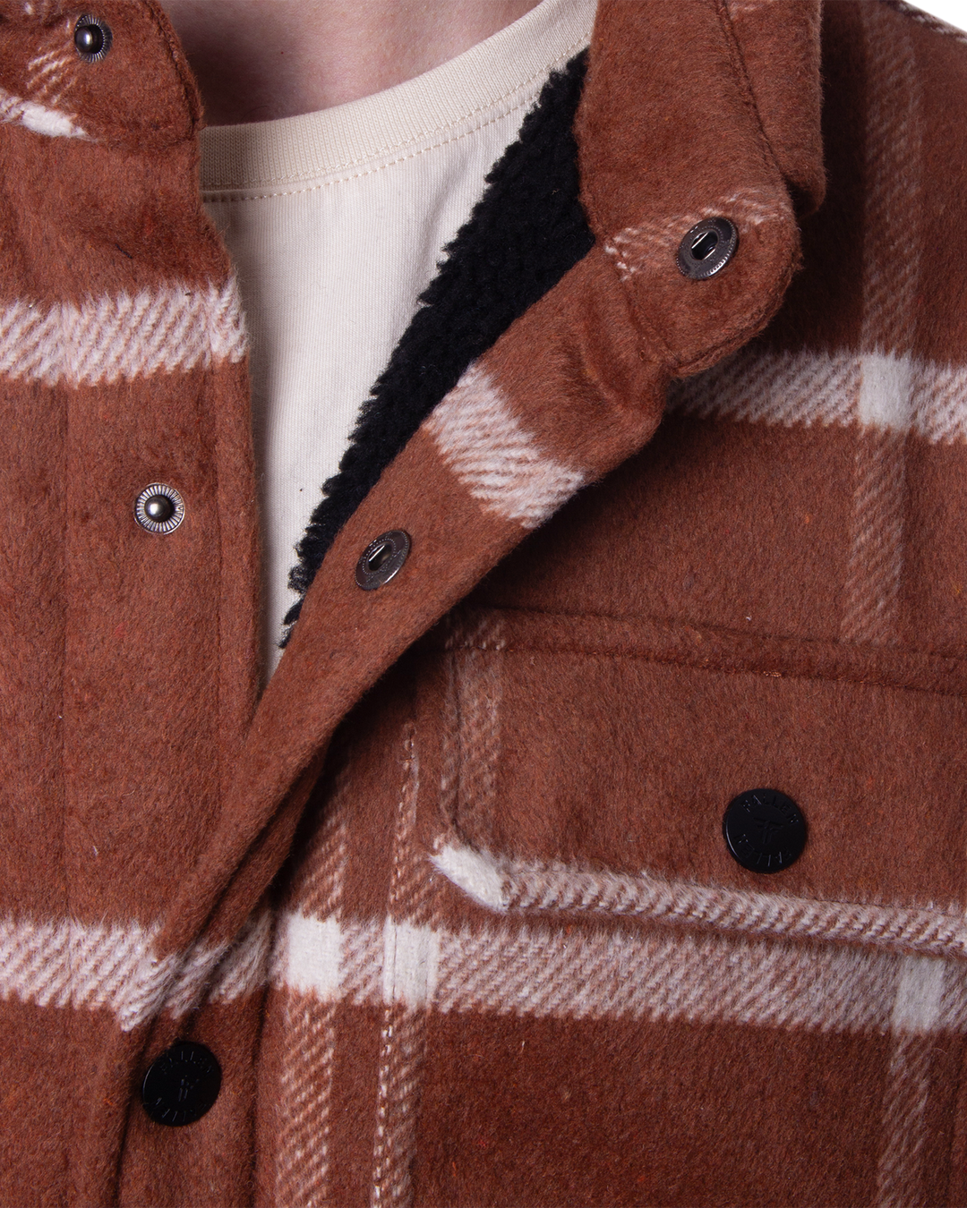 LAMB  JACKET - BROWN / WHITE