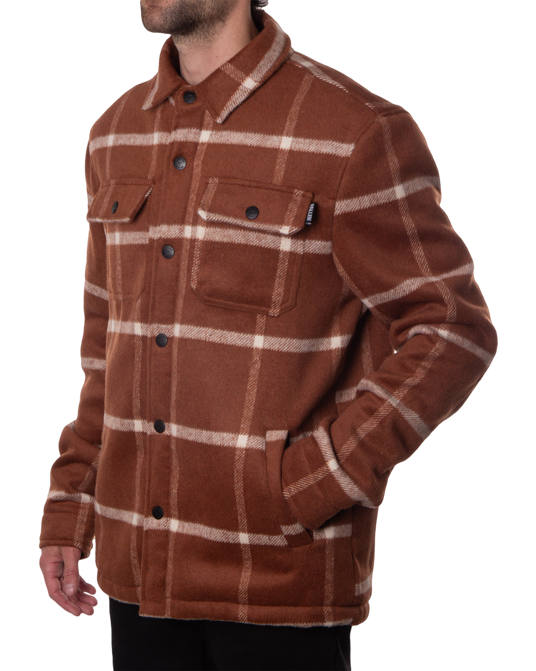 LAMB  JACKET - BROWN / WHITE