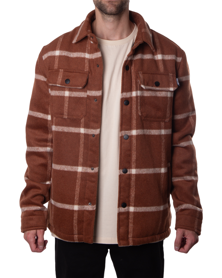 LAMB  JACKET - BROWN / WHITE
