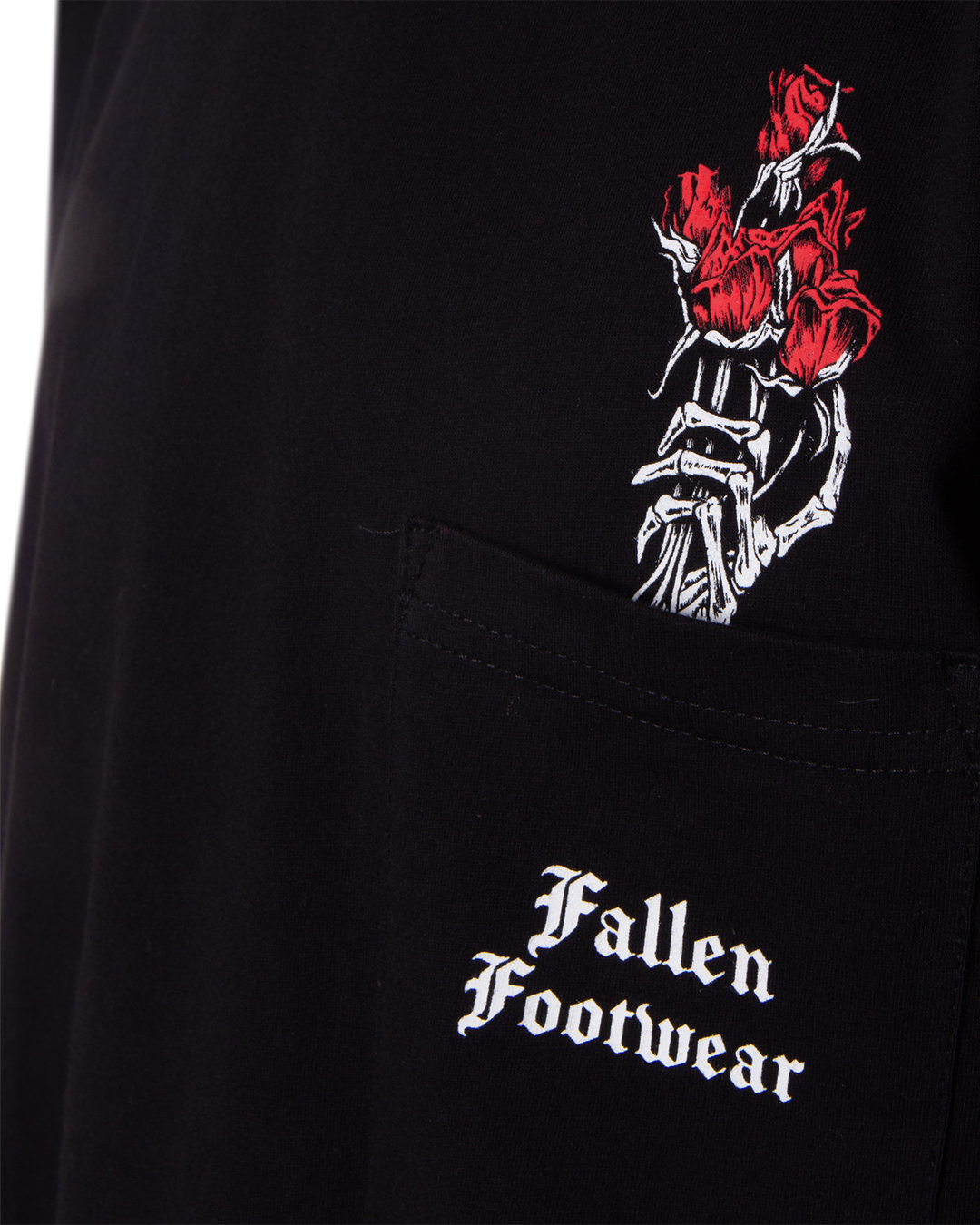 ROSES POCKET TEE - BLACK / RED