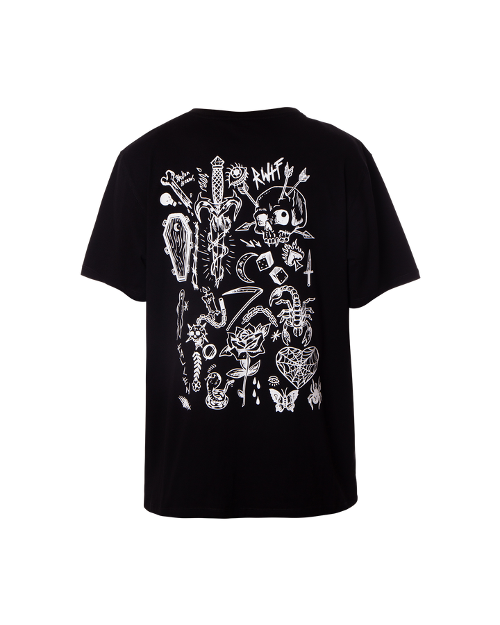 FLASH ART TEE - BLACK / WHITE