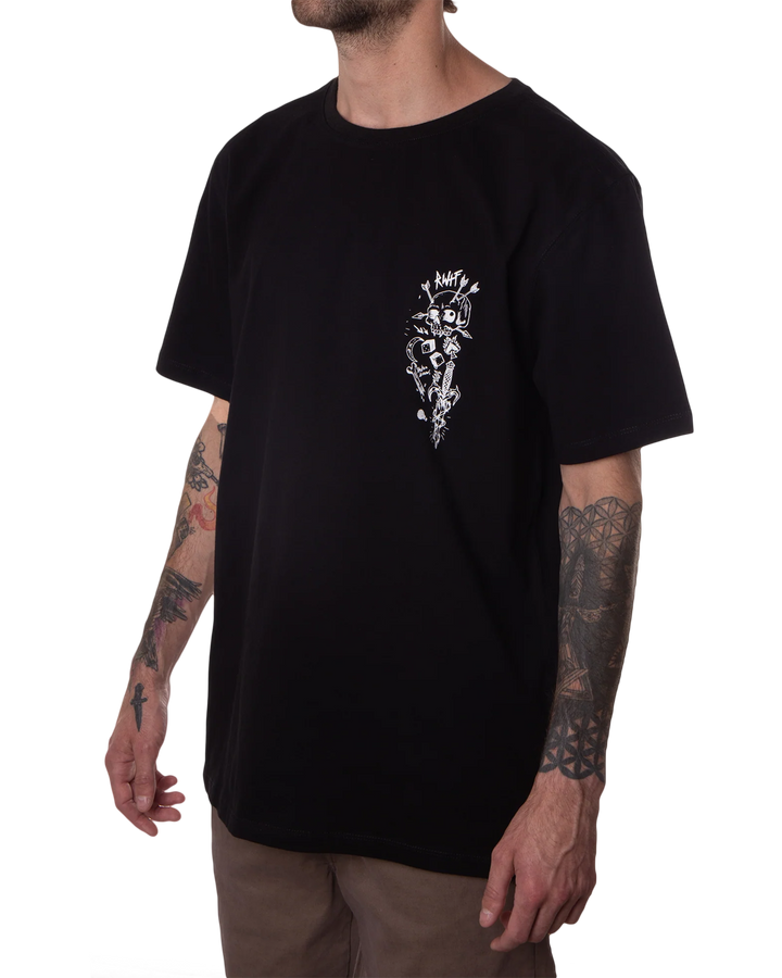 FLASH ART TEE - BLACK / WHITE