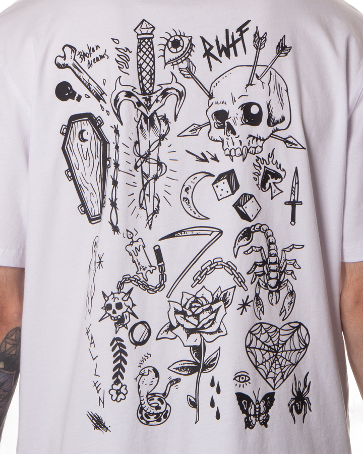 FLASH ART TEE - WHITE / BLACK