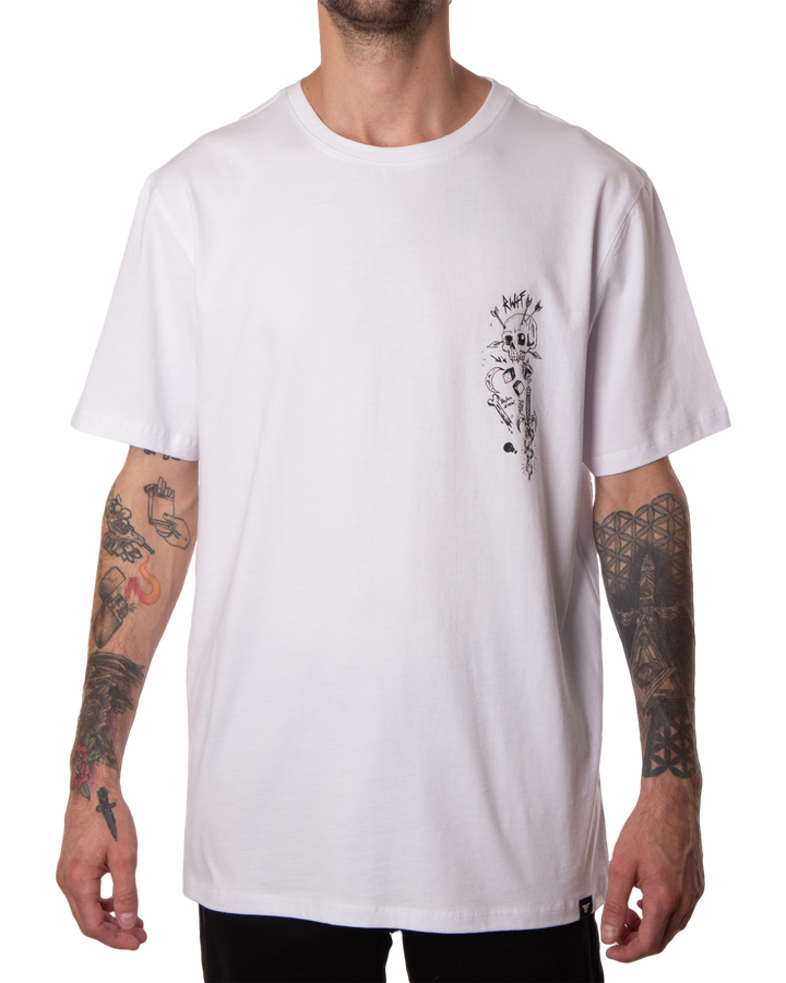 FLASH ART TEE - WHITE / BLACK