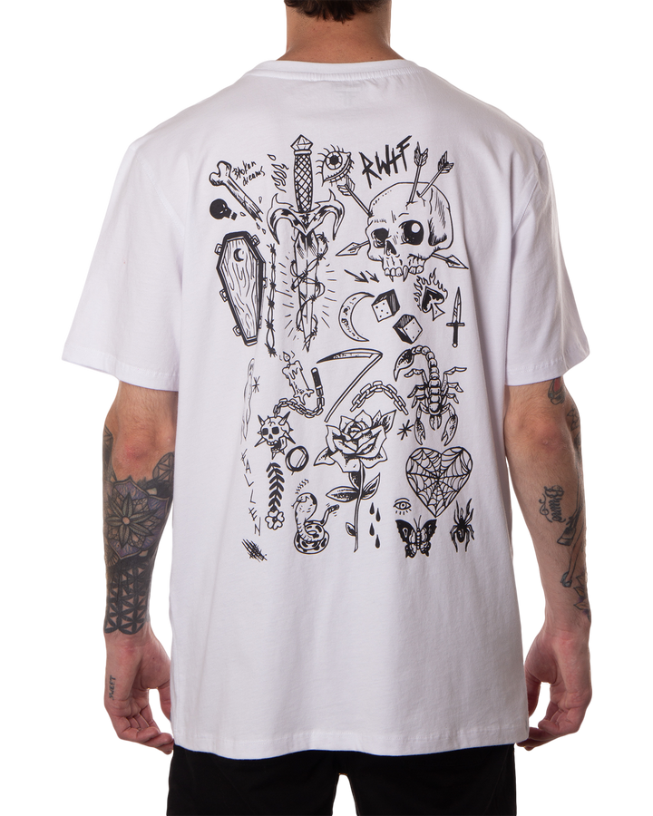 FLASH ART TEE - WHITE / BLACK