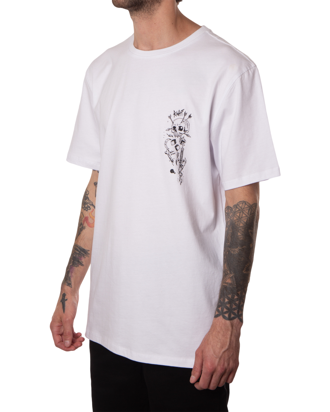 FLASH ART TEE - WHITE / BLACK