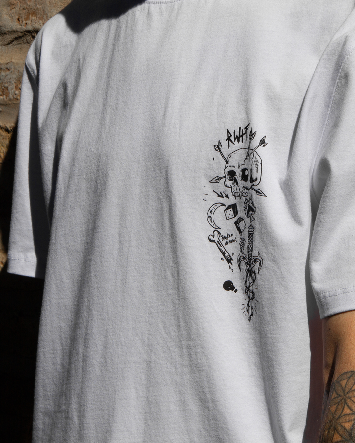 FLASH ART TEE - WHITE / BLACK