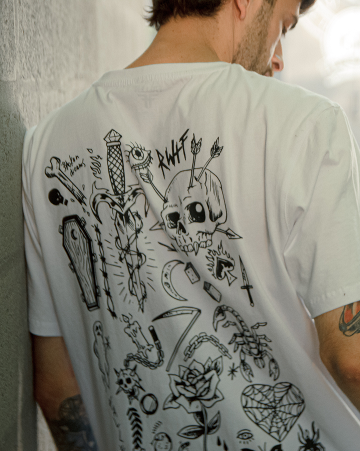 FLASH ART TEE - WHITE / BLACK