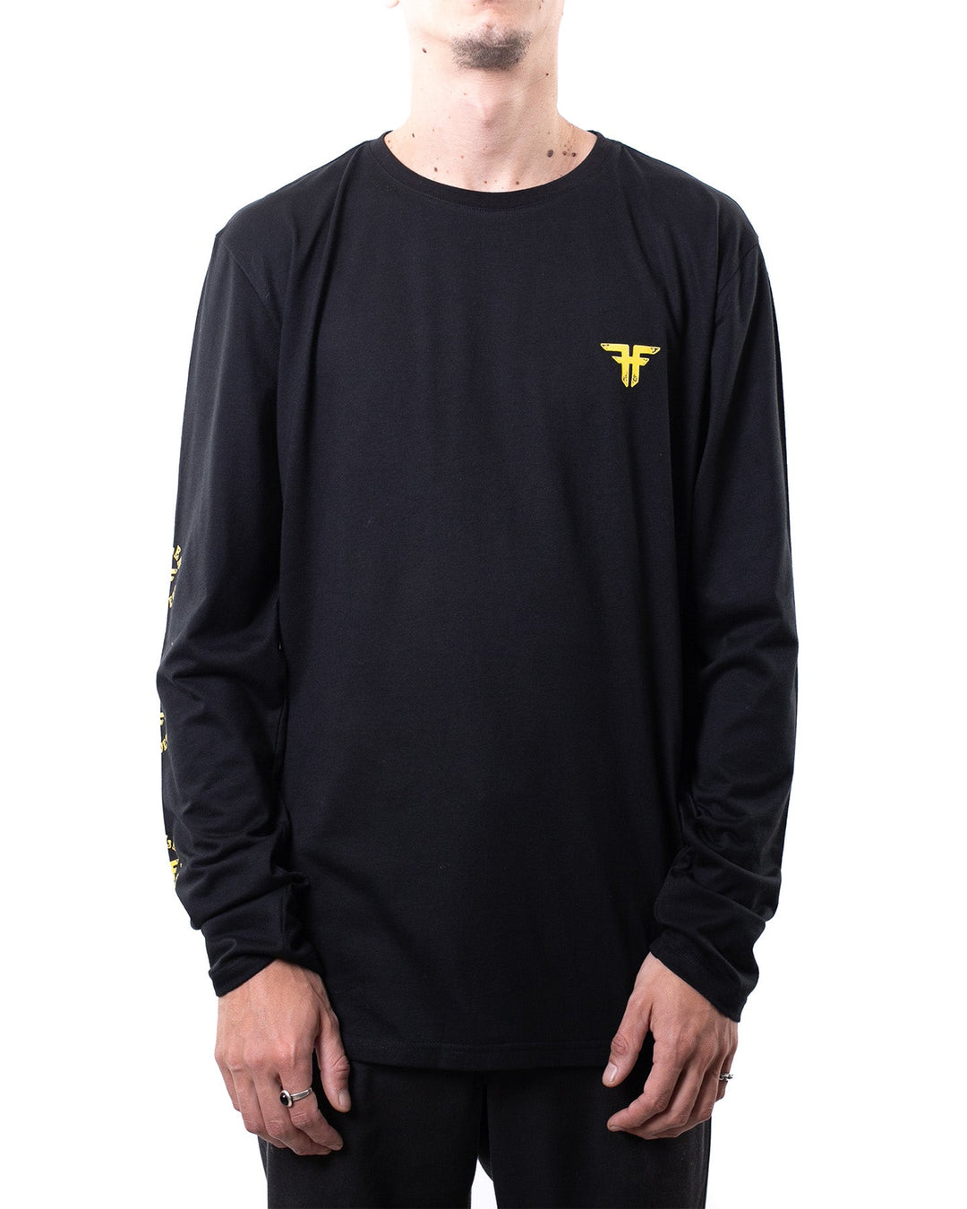 CIRCLE LOGO L/S TEE - BLACK / YELLOW