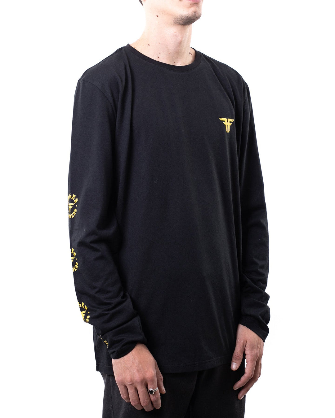 CIRCLE LOGO L/S TEE - BLACK / YELLOW