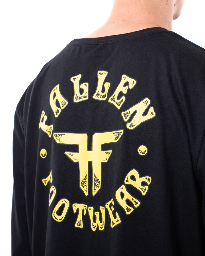 CIRCLE LOGO L/S TEE - BLACK / YELLOW