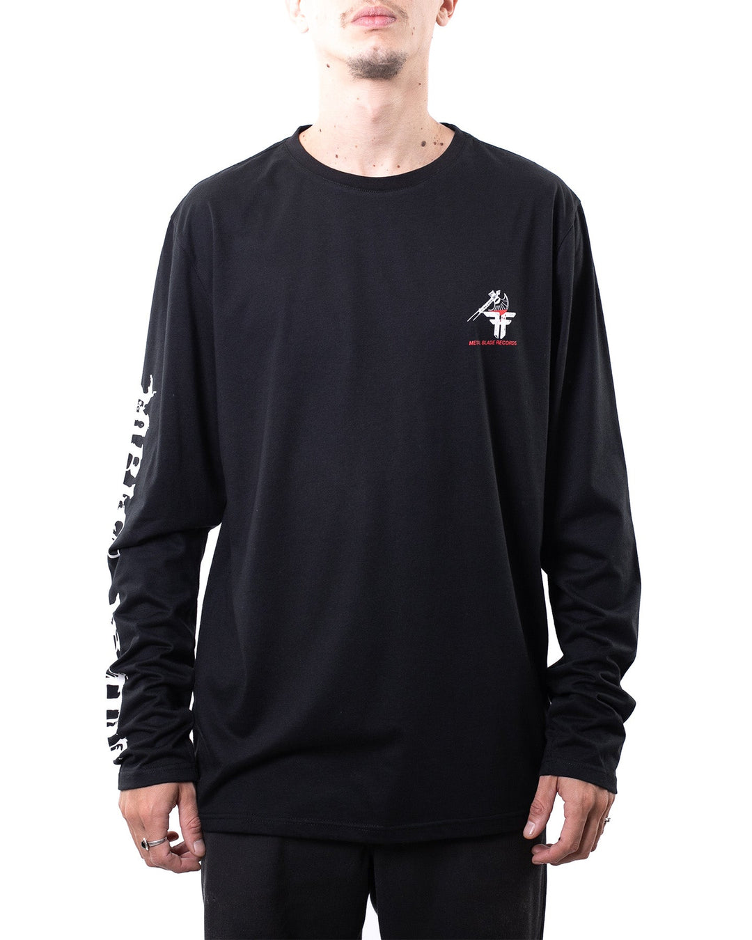 METAL BLADE AXE L/S TEE - BLACK / WHITE