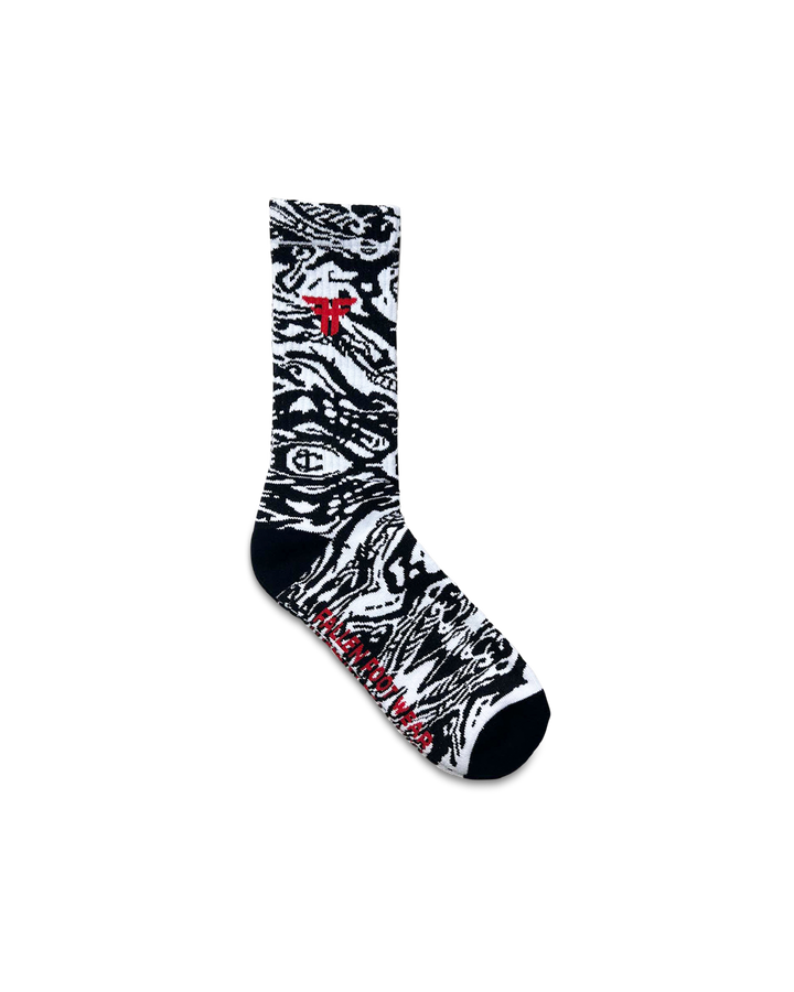 TRADEMARK SOCK - WHITE / BLACK SWIRL